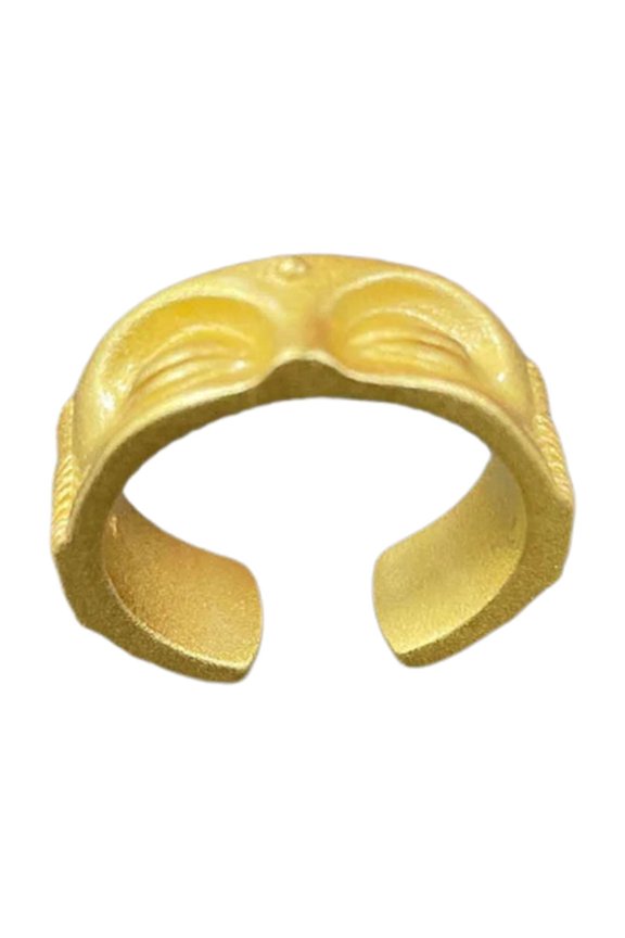 Unisex Open Rings Buddhas Half Face Finger Rings Decoration Adjustable Rings Ornaments Buddhist Accessory for Parties