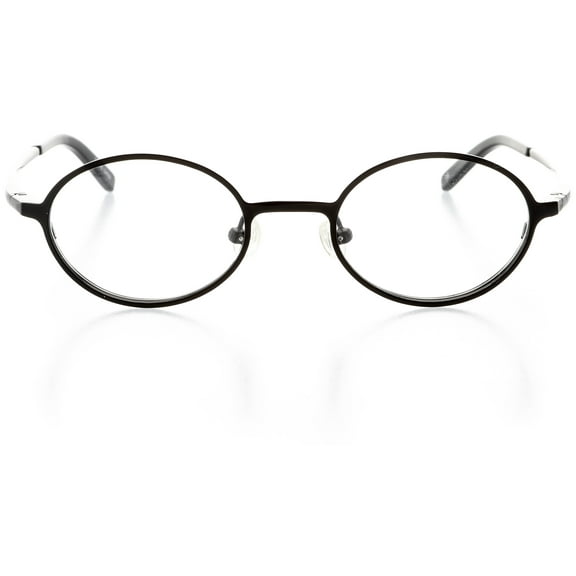 Unisex Optical Eyewear - Oval Shape, Metal Full Rim, Black