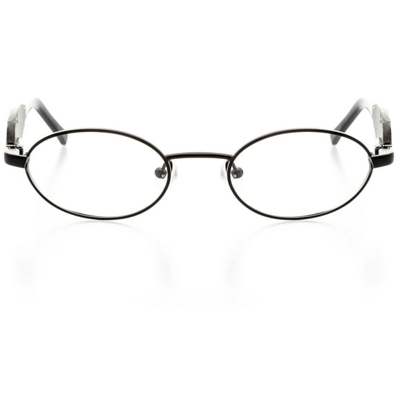 Unisex Optical Eyewear - Oval Shape, Metal Full Rim, Black