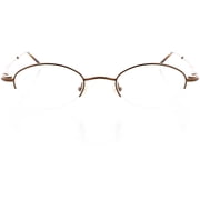 Unisex Optical Eyewear - Oval Shape, Metal Full Rim, Cocoa