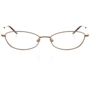 Unisex Optical Eyewear - Oval Shape, Metal Full Rim, Cocoa