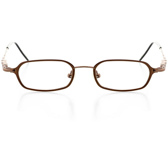 Unisex Optical Eyewear - Oval Shape, Metal Full Rim, Copper Brown