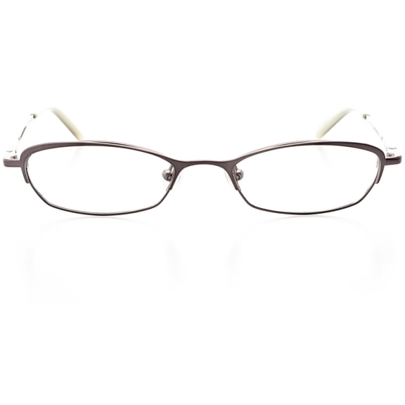 Unisex Optical Eyewear - Oval Shape, Metal Half Rim, Gunmetal