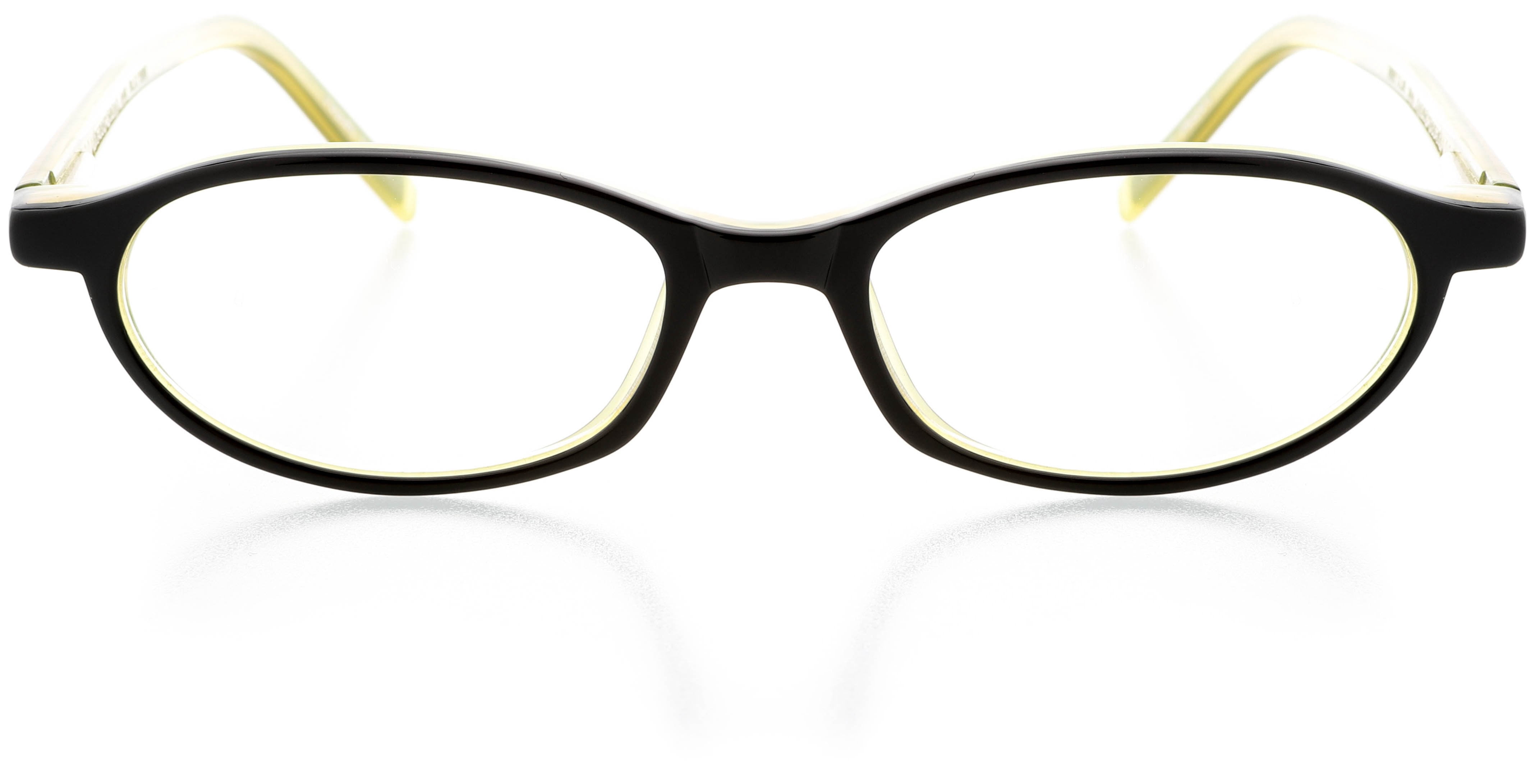 Unisex Optical Eyewear - Oval Shape, Plastic Full Rim, Black 