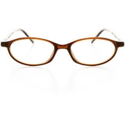 Unisex Optical Eyewear - Oval Shape, Plastic Full Rim, Brown Glow