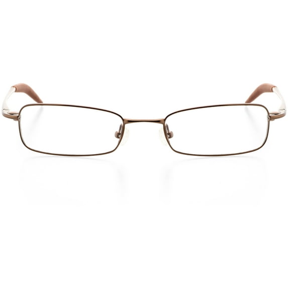 Unisex Optical Eyewear - Rectangle Shape, Metal Full Rim, Bronze