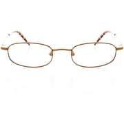 Unisex Optical Eyewear - Rectangle Shape, Metal Full Rim, Cocoa