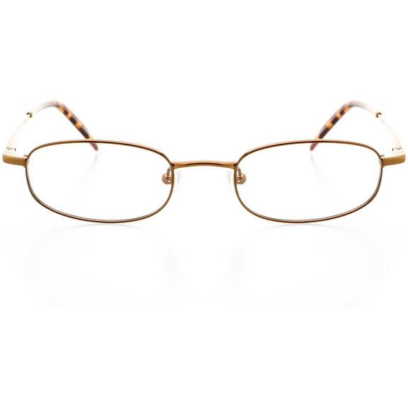 Unisex Optical Eyewear - Rectangle Shape, Metal Full Rim, Cocoa