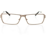 Unisex Optical Eyewear - Rectangle Shape, Metal Full Rim, Copper Black