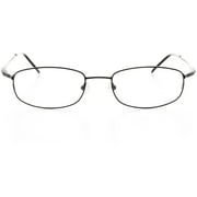 Unisex Optical Eyewear - Rectangle Shape, Metal Full Rim, Matte Black