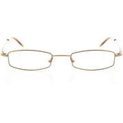 Unisex Optical Eyewear - Rectangle Shape, Metal Full Rim, Pale Copper