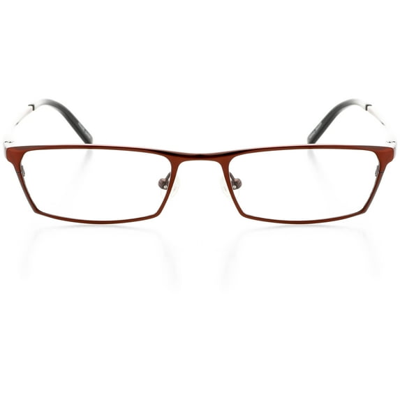 Unisex Optical Eyewear - Rectangle Shape, Metal Full Rim, Red Lust