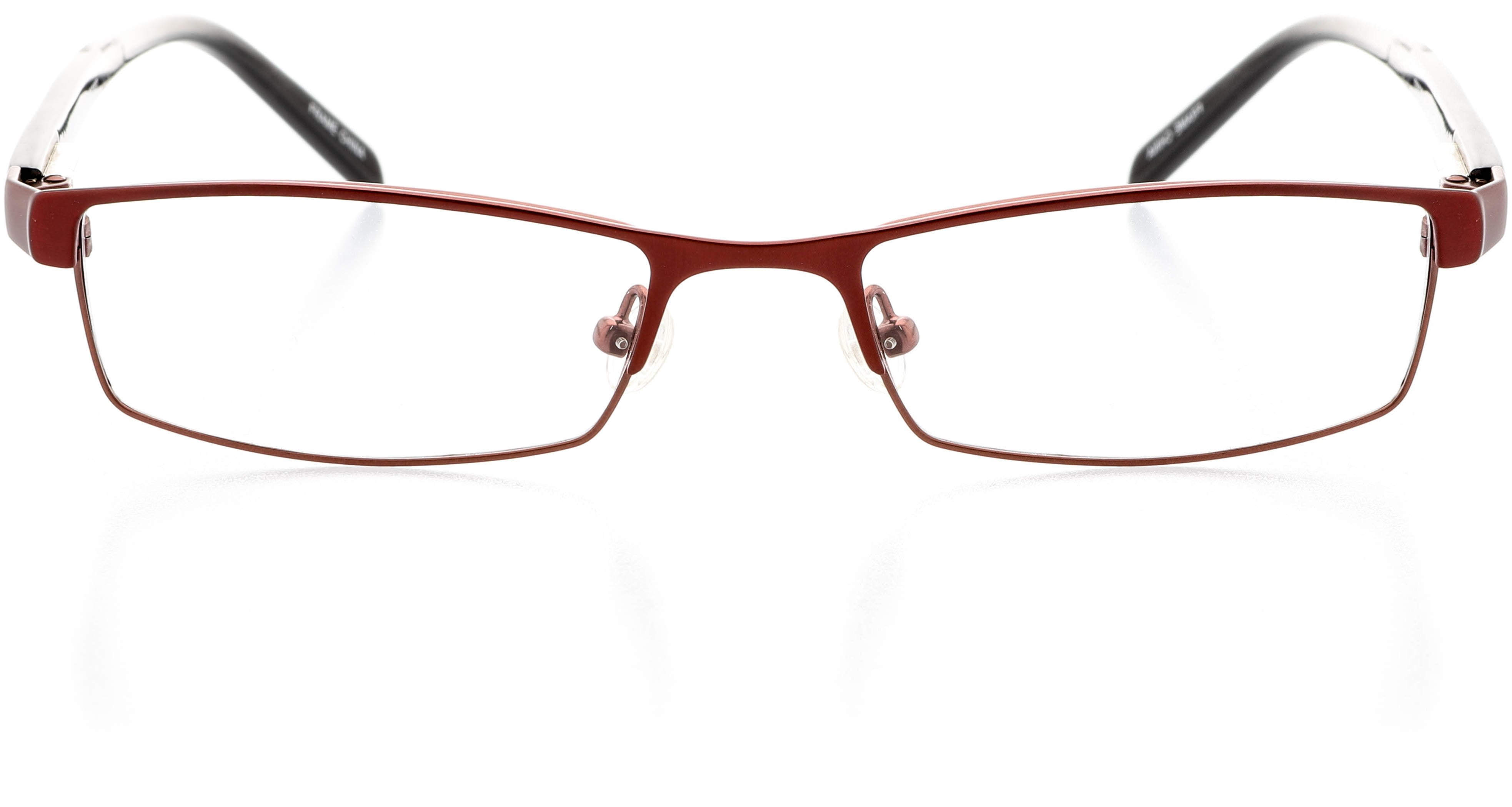Unisex Optical Eyewear - Rectangle Shape, Metal Full Rim, Rose Dust