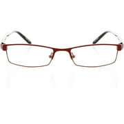 Unisex Optical Eyewear - Rectangle Shape, Metal Full Rim, Rose Dust