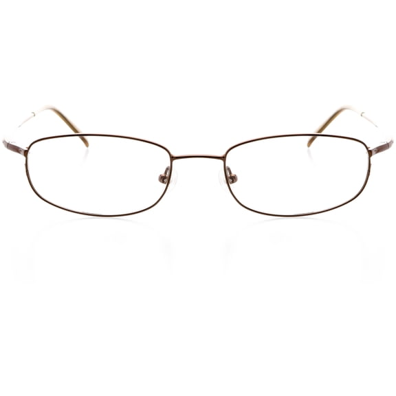 Unisex Optical Eyewear - Rectangle Shape, Metal Full Rim, Shiny Copper