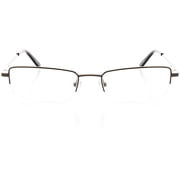 Unisex Optical Eyewear - Rectangle Shape, Metal Half Rim, Gunmetal