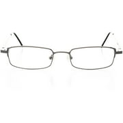 Unisex Optical Eyewear - Rectangle Shape, Metal Half Rim, Red Lust