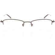 Unisex Optical Eyewear - Rectangle Shape, Metal Half Rim, Shiny Espresso