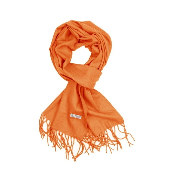 TZ Promise Men Women's Orange Scarves Solid Plain Classic Soft Long for Winter Warm
