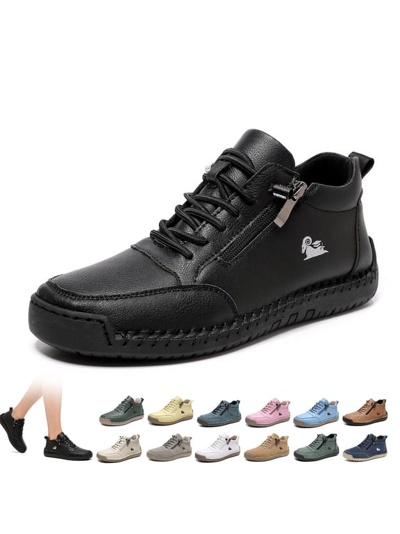 Unisex Orthopedic Zipper Sneakers Comfortable Handmade Walking Shoes Waterproof