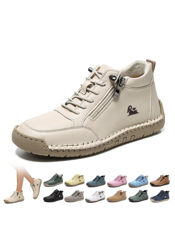 Unisex Orthopedic Zipper Sneakers Comfortable Handmade Walking Shoes Waterproof