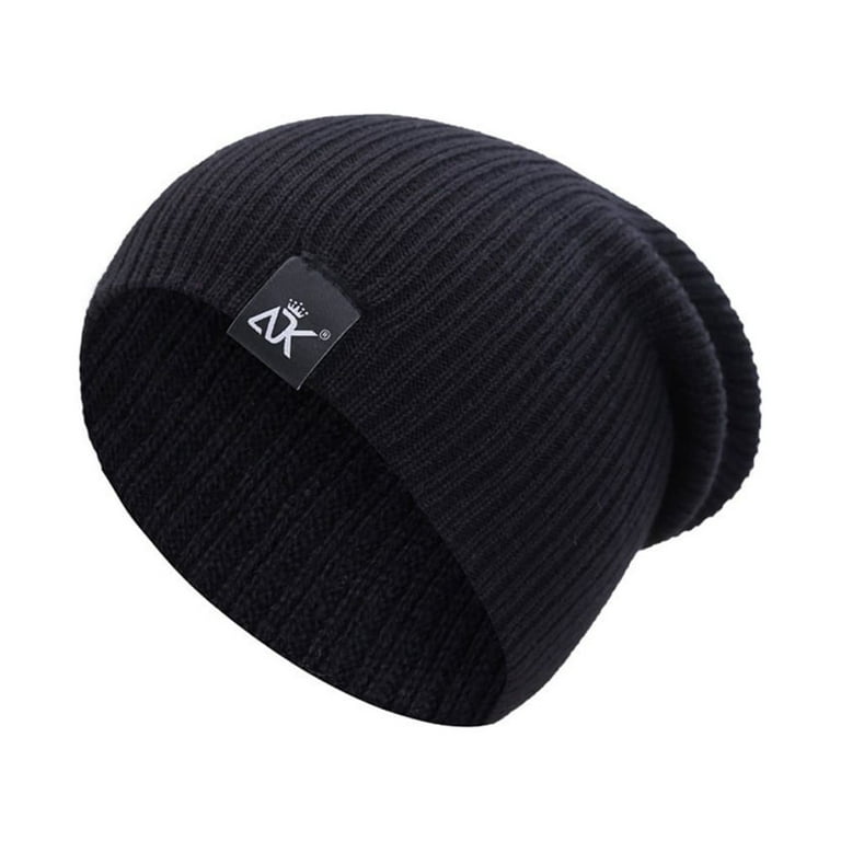 Unisex Outdoor Bonnet Skiing Hats Stretchable Knit Fabric Hip Hop Cap for  Football Game Ice Skating Snowboarding Black