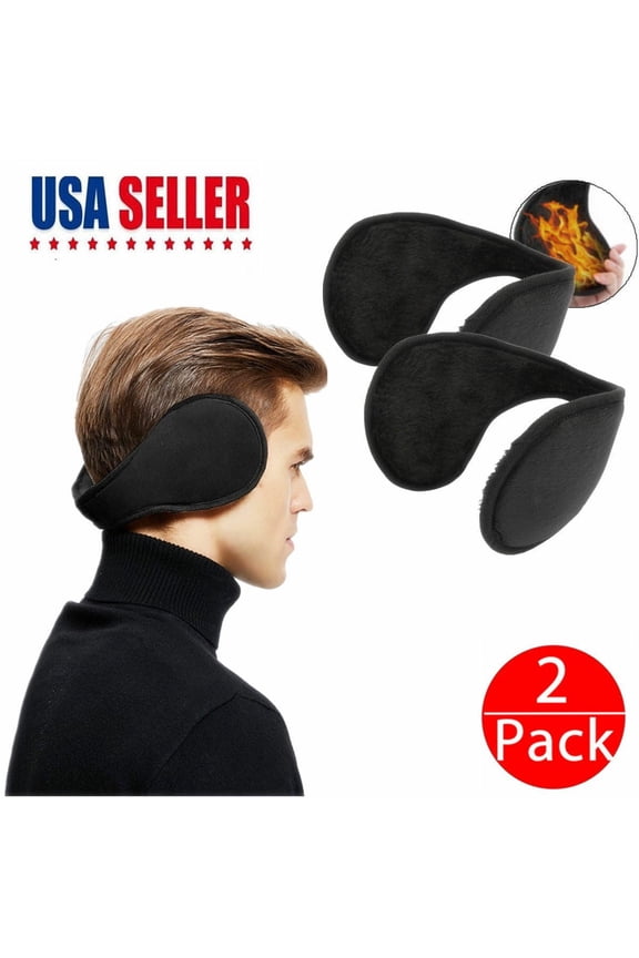 Unisex Outdoor Ear Warmer Fashion Thicken Plush Cold Weather Warm Winter Ear Muffs Cover for Man Women Teens (2 Pack)