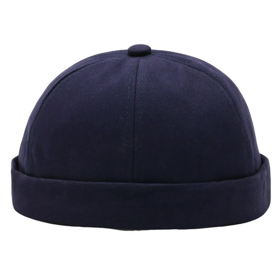 Unisex Outdoor Hat Winter Warm Round Solid Color Adjustable No Brim Breathable Beanie Cap with Visor