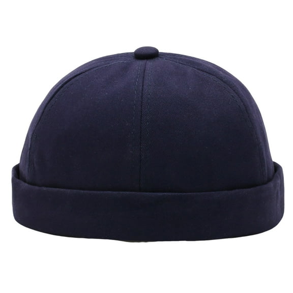 Unisex Outdoor Hat Winter Warm Round Solid Color Adjustable No Brim Breathable Beanie Cap with Visor
