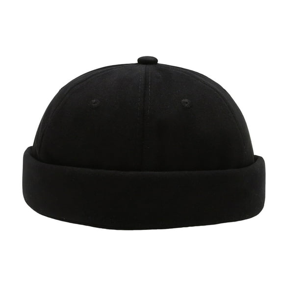 Unisex Outdoor Hat Winter Warm Round Solid Color Adjustable No Brim Breathable Beanie Cap with Visor