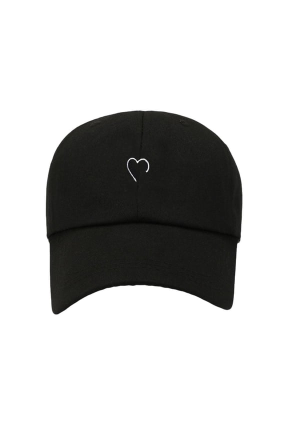 Unisex Outdoor Heart Shape Baseball Cap - Cotton, Korean Style, Face-Flattering, Sunscreen, Ideal for Couples