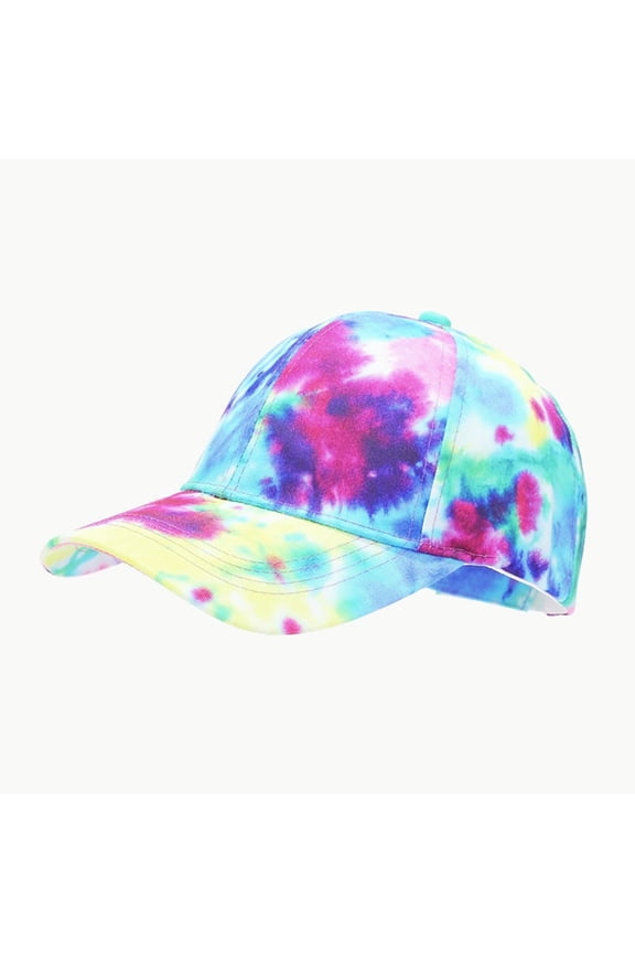 Summer Outdoor Sun 3D Printed Baseball Cap Adjustable Snapback Hat for Men and Women Unisex Tie Dye Design for Hiking and More