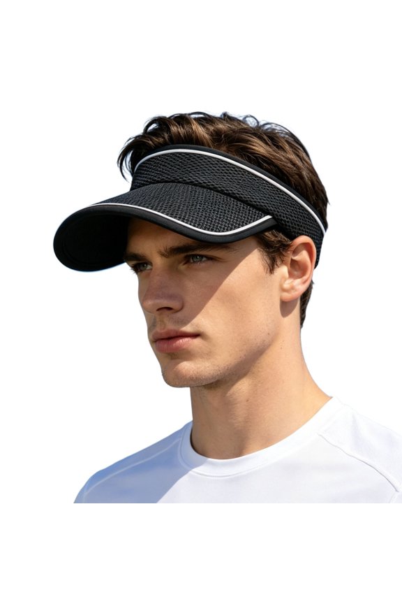 Unisex Outdoor Sun Hat with Hollow Top for Cycling Hiking Camping Lightweight Breathable Sun Visor Cap Roll and Go Hat One Size
