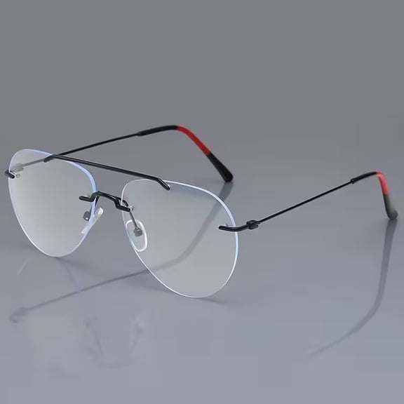 Unisex Oval Frameless Reading Glasses with Multi-Color Temples for Men Women Lightweight Vision Aid