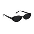 thumbnail image 1 of Unisex Oval Sunglasses - Retro 90s Style Lightweight UV Protection Eyewear for Men and Women Black, 1 of 4
