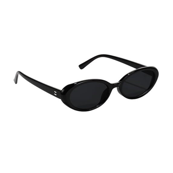 Unisex Oval Sunglasses - Retro 90s Style Lightweight UV Protection Eyewear for Men and Women Black