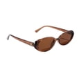 thumbnail image 1 of Unisex Oval Sunglasses - Retro 90s Style Lightweight UV Protection Eyewear for Men and Women Brown, 1 of 4