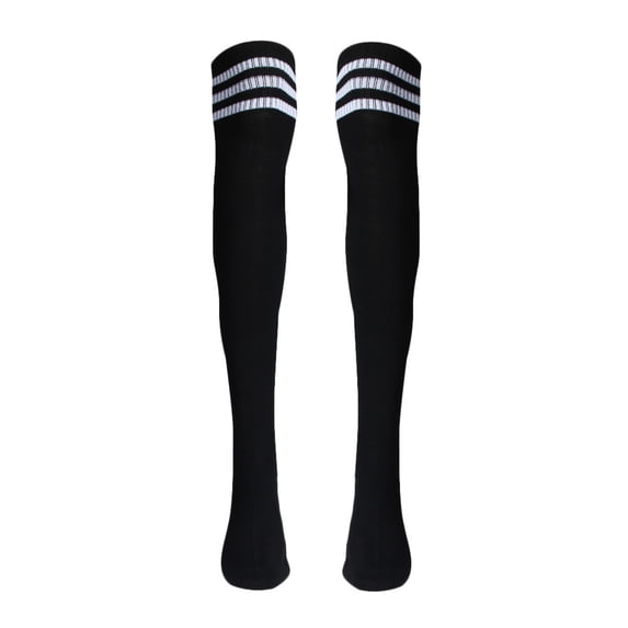 Unisex Over Knee Striped Soccer Socks Athletic Sports Compression Cushioned Breathable 1 Pair