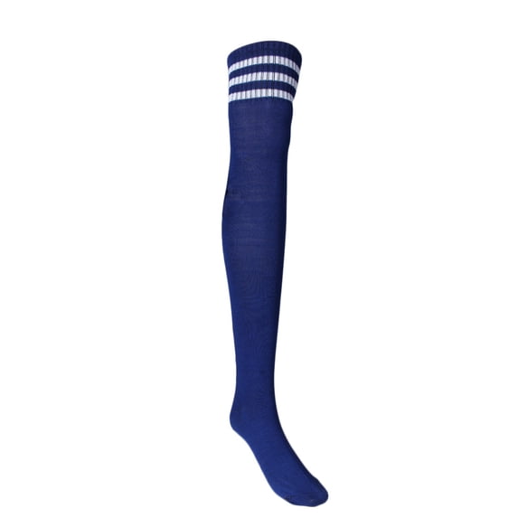 Unisex Over Knee Striped Soccer Socks Athletic Sports Compression Cushioned Breathable 1 Pair