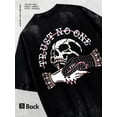 thumbnail image 1 of Unisex Oversized Graphic Skull Trust No One Handshake T-Shirt, 1 of 6