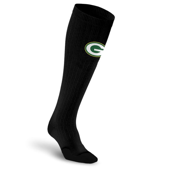 Unisex PRO Compression Black Green Bay Packers Over-the-Calf Medium Graduated Compression Socks