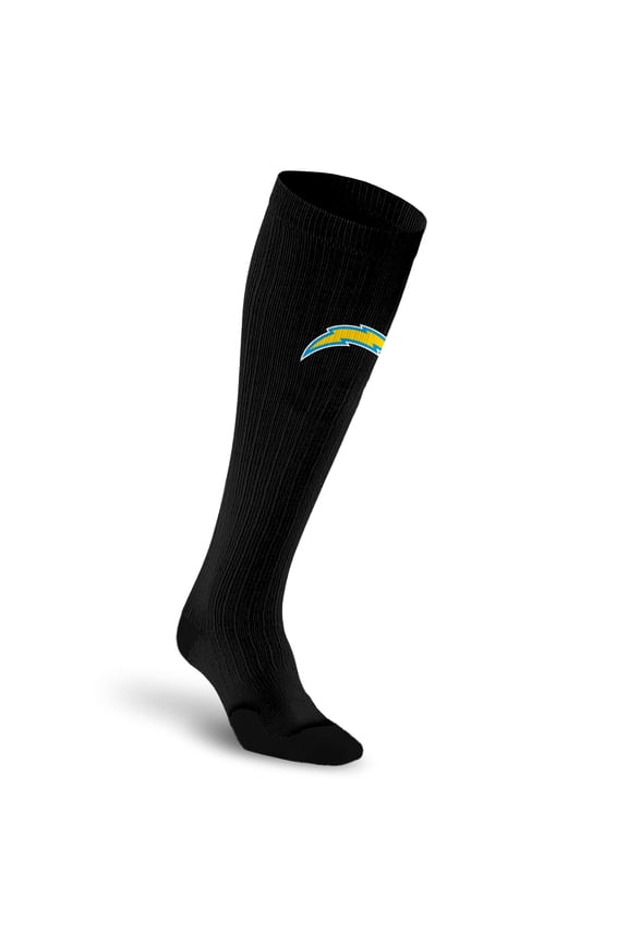 Unisex PRO Compression Black Los Angeles Chargers Over-the-Calf Medium Graduated Compression Socks
