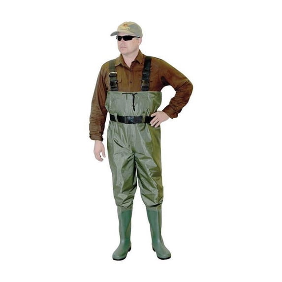 Unisex PVC Chest Wader, Green - Size 10