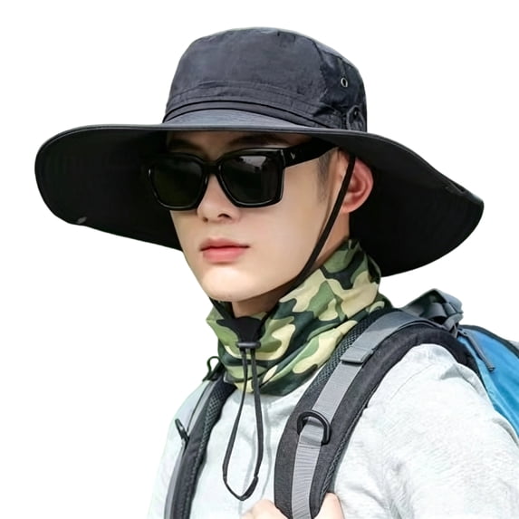 Unisex Packable Bucket Hat Quick-Dry Sun Protection Outdoor Cap for Hiking Camping and Travel Black One Size