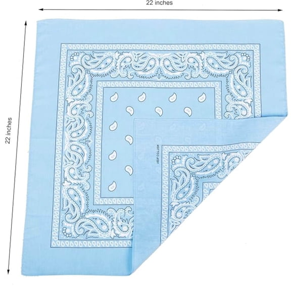 Unisex Paisley Pattern 100% Cotton Bandana Head or Neck Scarf: 1CT