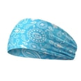 thumbnail image 1 of Unisex Paisley Print Running Headband - Stretchy Cotton Sweat Wicking Wide Band - Non-Slip Elastic Yoga Hair Wrap for Fitness A, 1 of 2
