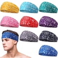 thumbnail image 1 of Unisex Paisley Sports Headbands with Moisture Wicking Fabric and Non-Slip Design Featuring Wide Elastic Bands C, 1 of 3