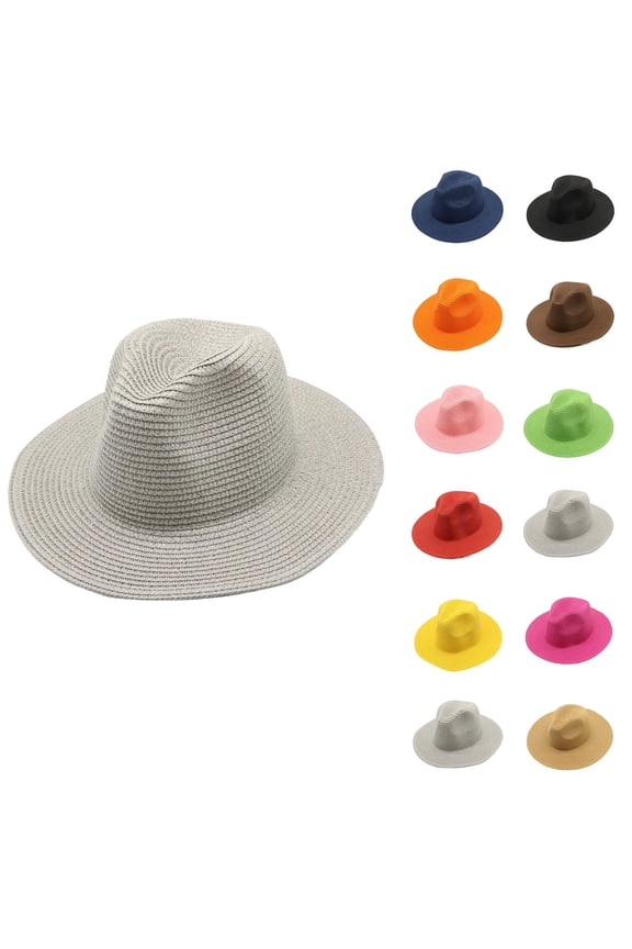 Unisex Panama Beret Straw Hat – Foldable Wide Brim Sun Hat, Lightweight Breathable Summer Fashion Accessory, Casual Beachwear Beret Style Fedora for Travel
