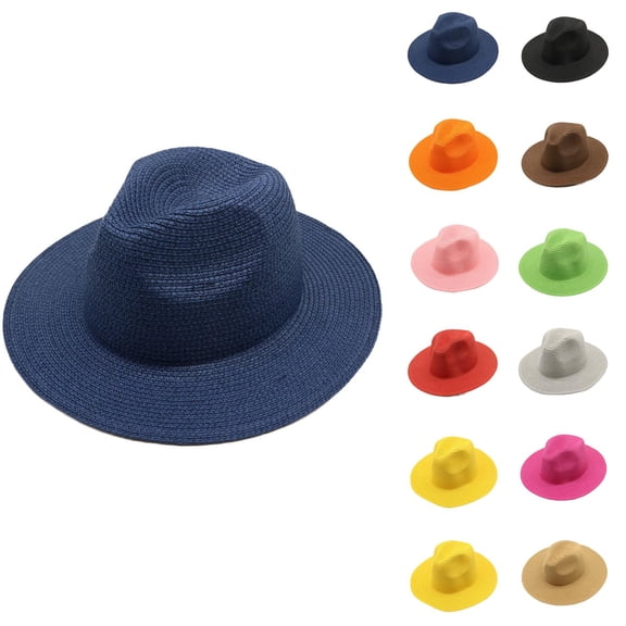 Unisex Panama Beret Straw Hat – Foldable Wide Brim Sun Hat, Lightweight Breathable Summer Fashion Accessory, Casual Beachwear Beret Style Fedora for Travel