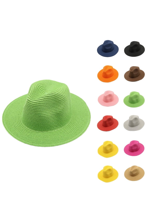 Unisex Panama Beret Straw Hat – Foldable Wide Brim Sun Hat, Lightweight Breathable Summer Fashion Accessory, Casual Beachwear Beret Style Fedora for Travel